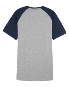 Baseball Short Sleeve Heather Grey French Navy 5